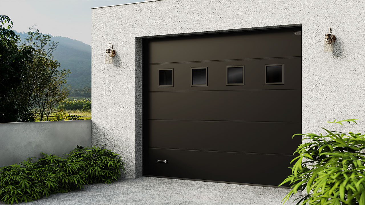 Стильная опция: окна с тонированным остеклением для секционных ворот