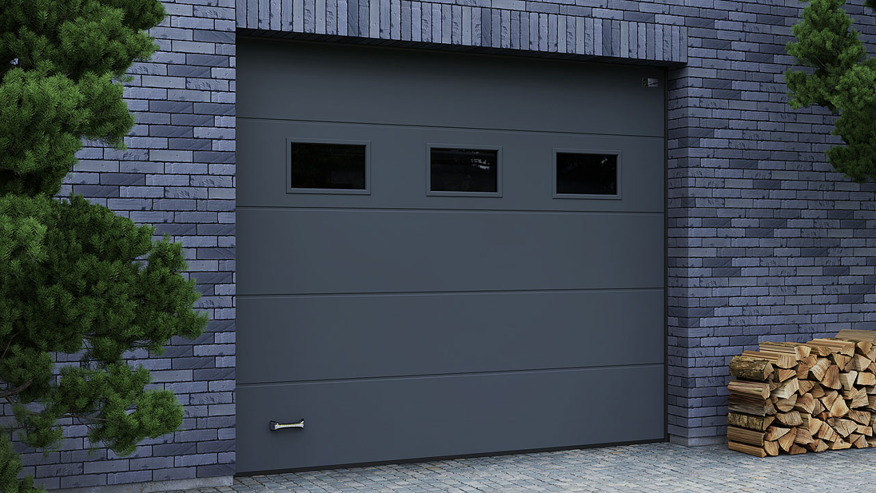 Стильная опция: окна с тонированным остеклением для секционных ворот